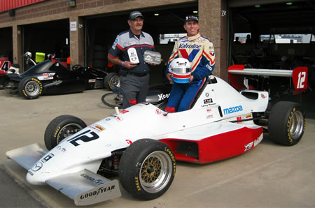 Tom and Larry enjoy the spoils of victory after the race.